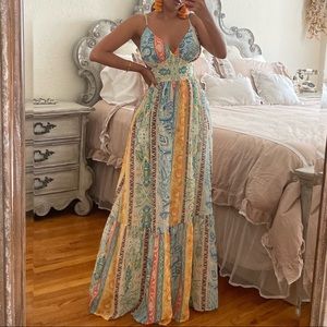 Stunning Italian pattern maxi summer dress😍